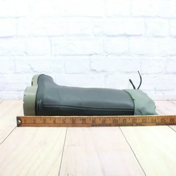 LL Bean Black Rubber Mid Calf Waterproof Insulated Winter Boots Size 6 - Picture 6 of 11